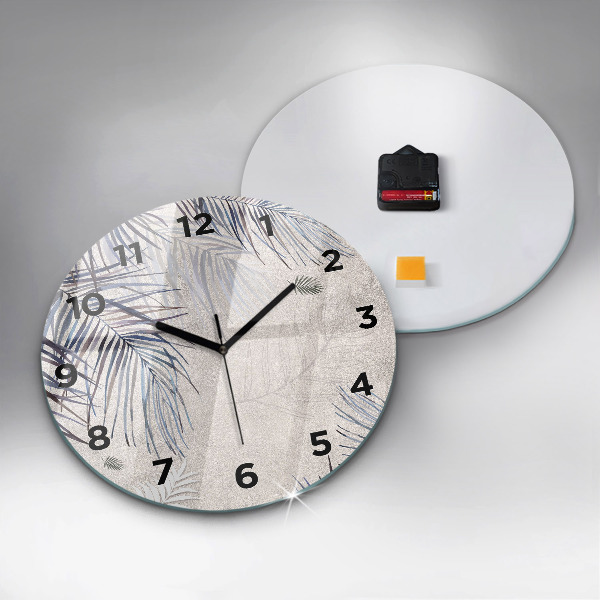 Zegar okrągły z nadrukiem Liść palmowy