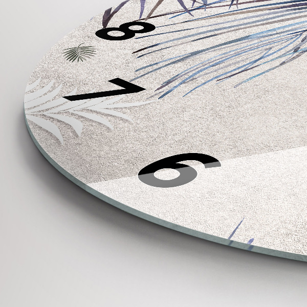 Zegar okrągły z nadrukiem Liść palmowy