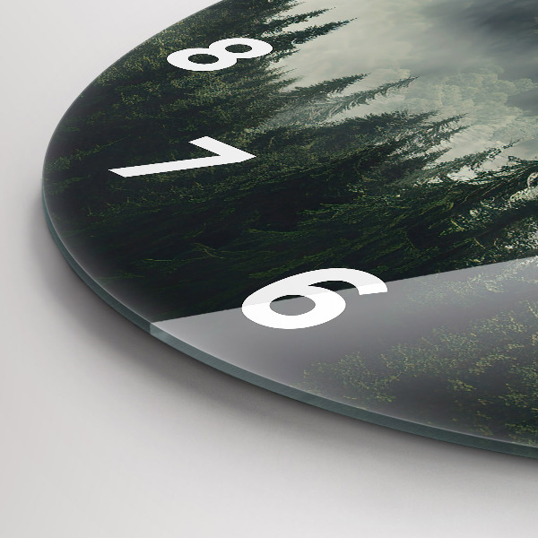 Zegar okrągły z nadrukiem Las Krajobraz