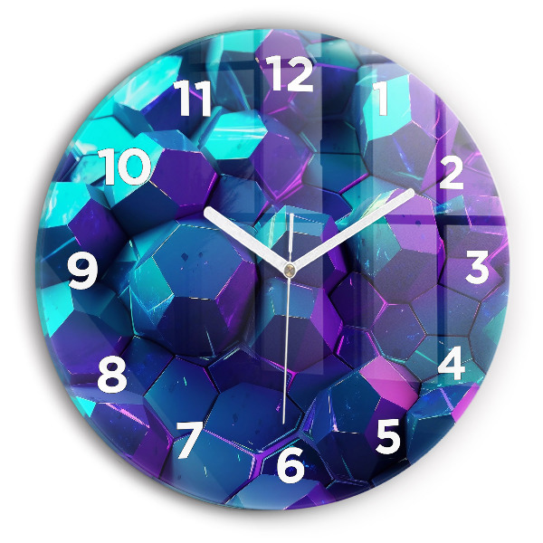 Zegar okrągły z nadrukiem Figury geometryczne