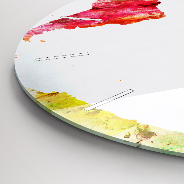 Zegar ścienny okrągły Mapa świata akwarelowa