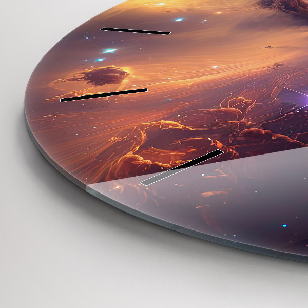 Zegar szklany okrągły Kosmiczny świat gwiazd