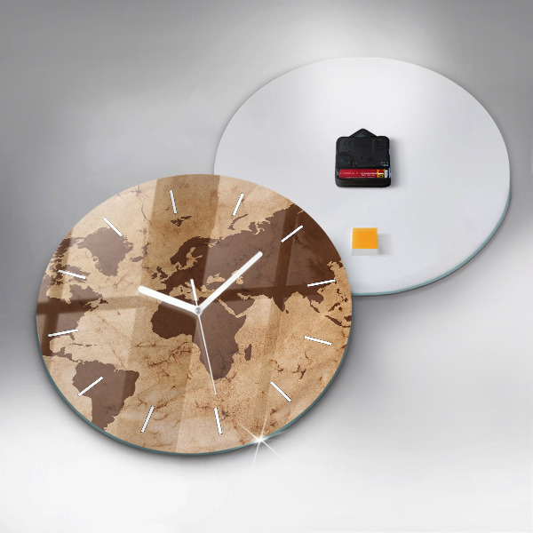 Zegar ścienny okrągły Vintage mapa świata