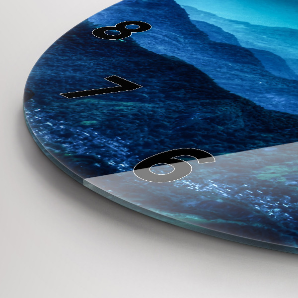 Zegar ścienny okrągły Akwarelowe góry