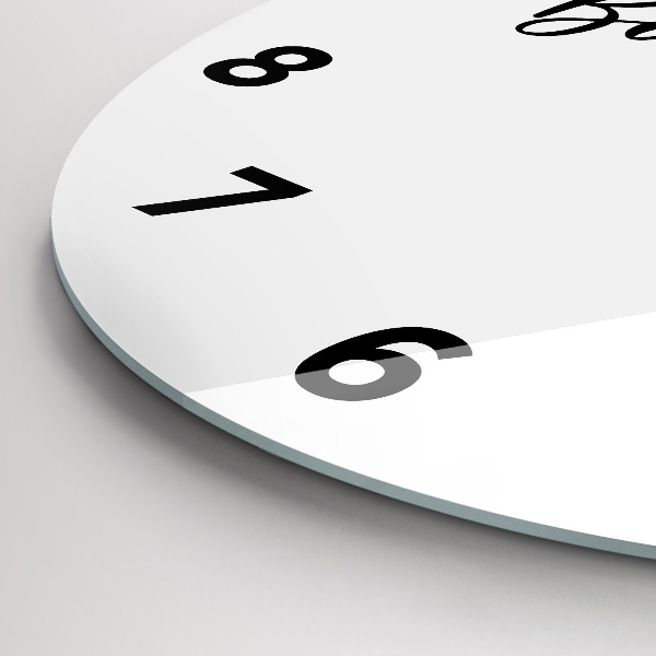 Zegar szklany okrągły Napis Bon voyage