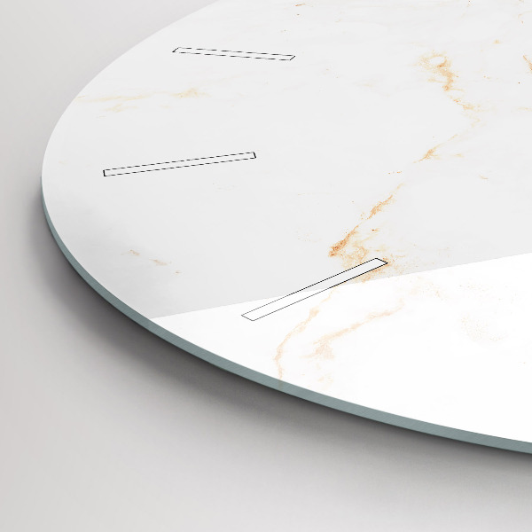 Zegar szklany okrągły Elegancki marmur