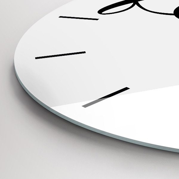 Zegar szklany okrągły Napis Family i serce