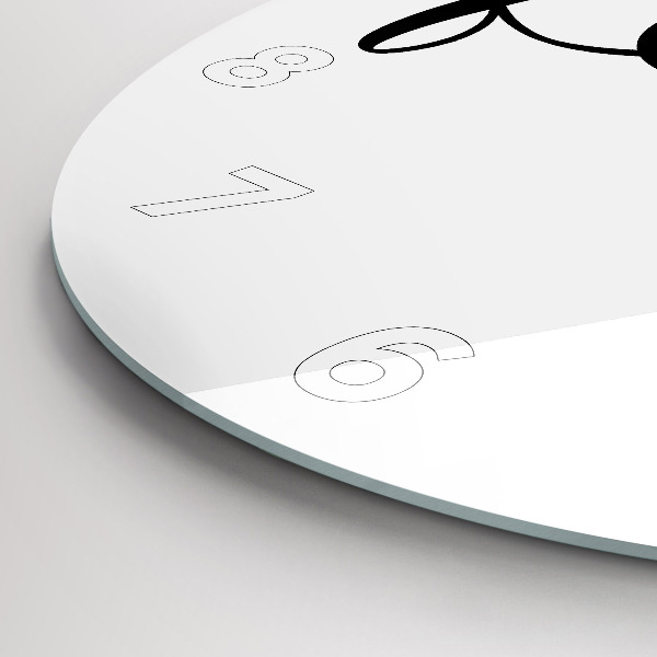 Zegar szklany okrągły Napis Family i serce