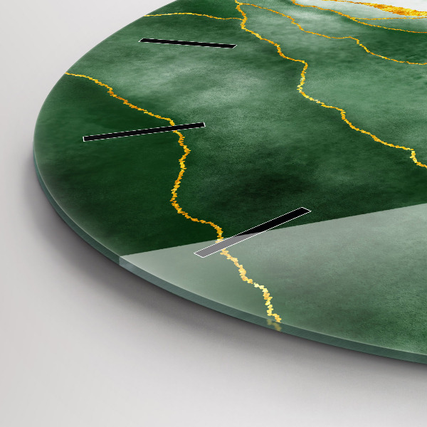 Zegar szklany okrągły Abstrakcja liście