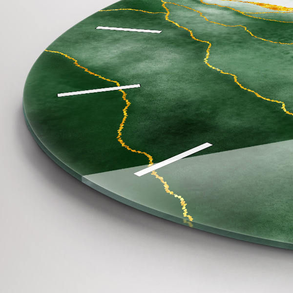Zegar szklany okrągły Abstrakcja liście