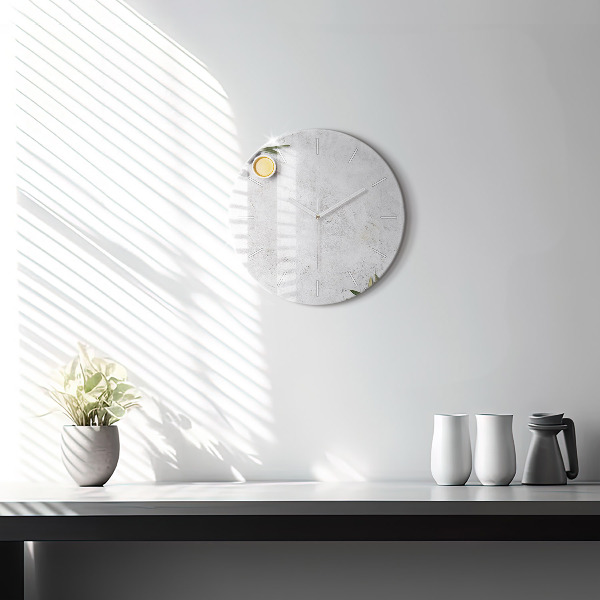 Zegar szklany okrągły Minimalistyczne oliwki