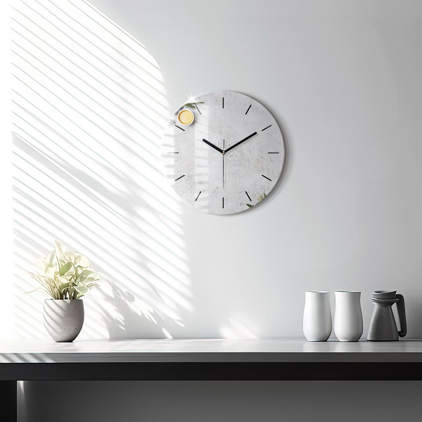 Zegar szklany okrągły Minimalistyczne oliwki