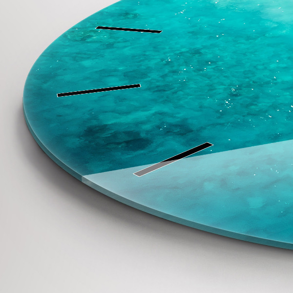 Zegar okrągły Plaża morze piasek