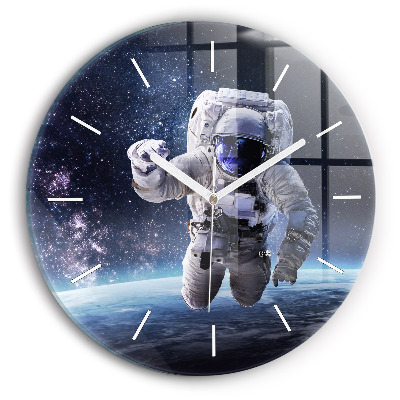 Zegar okrągły Astronauta nad ziemią