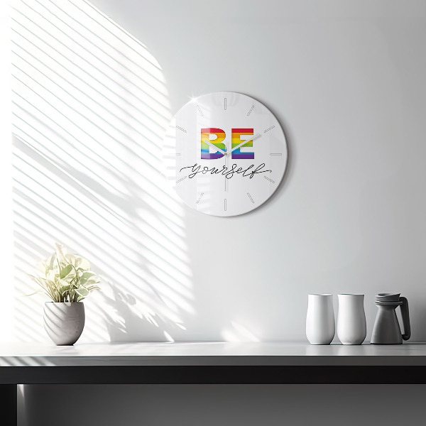 Zegar okrągły Napis Be yourself