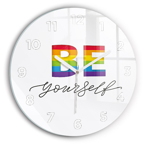 Zegar okrągły Napis Be yourself