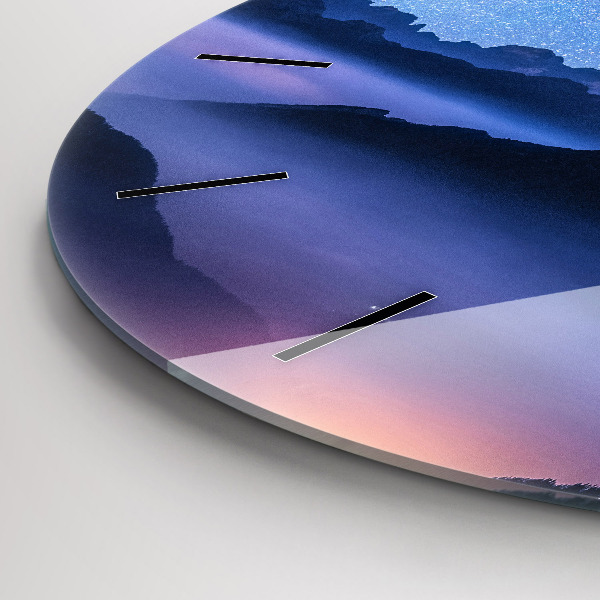 Zegar okrągły Droga mleczna i góry