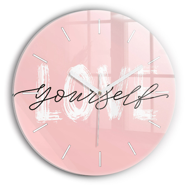 Zegar okrągły Napis Love yourself
