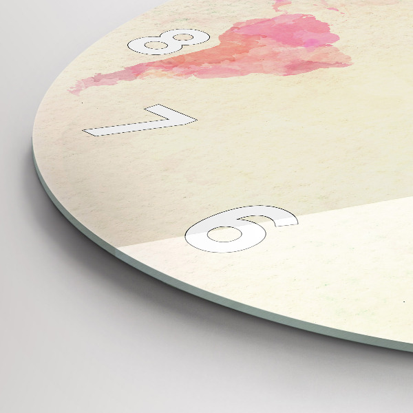 Zegar okrągły Akwarela mapa świata