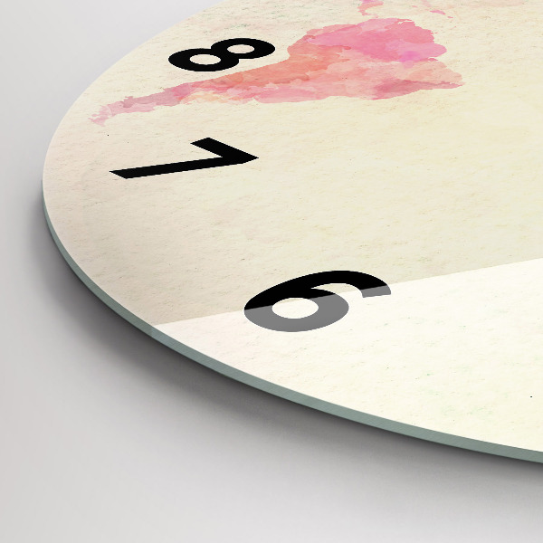 Zegar okrągły Akwarela mapa świata