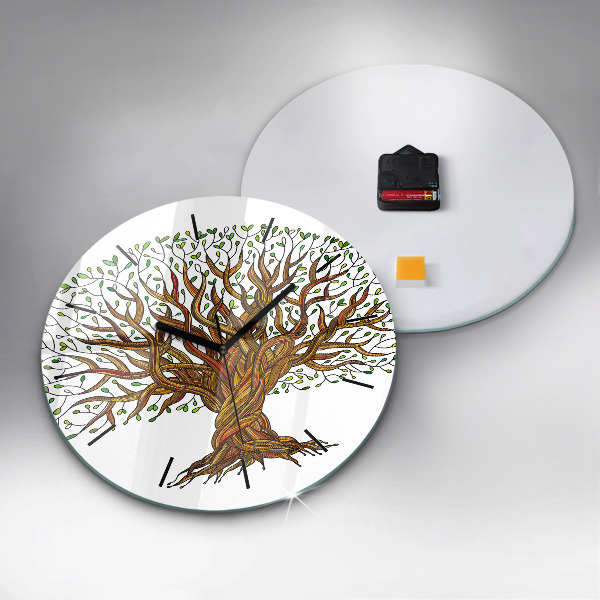Zegar okrągły Drzewo i korzenie