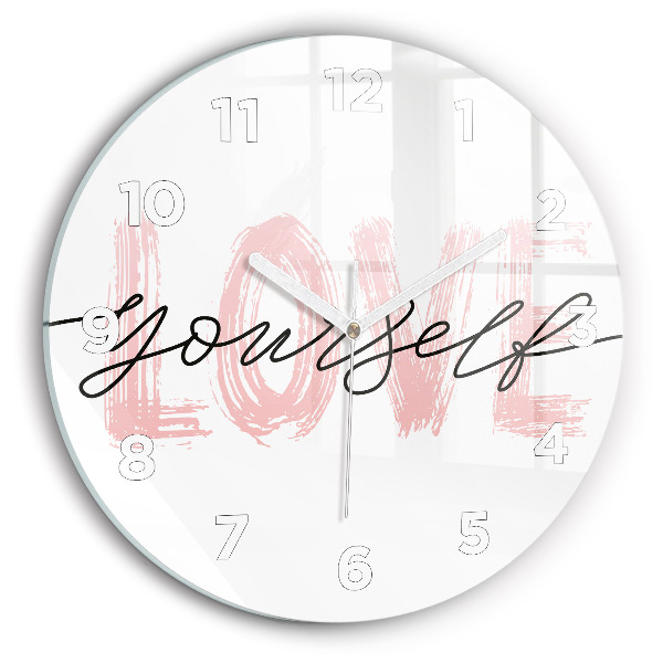 Zegar okrągły Napis Love yourself