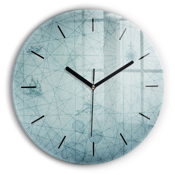 Zegar okrągły Vintage mapa