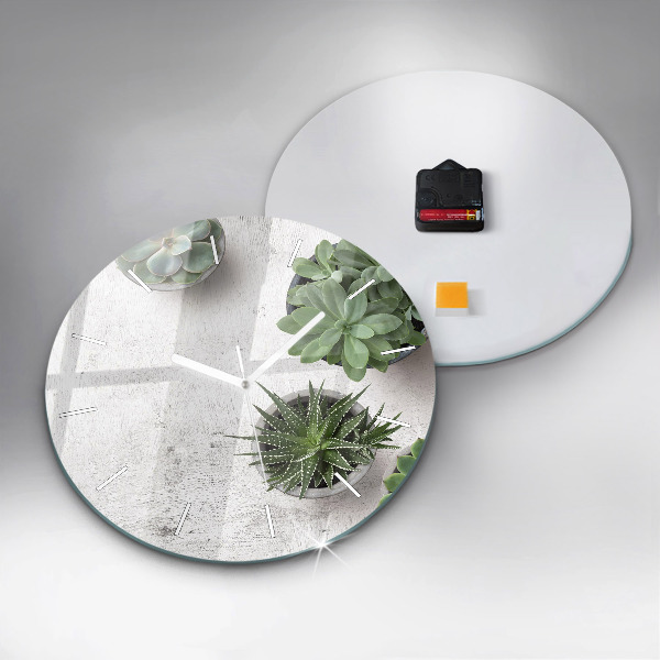 Zegar okrągły Rośliny dekoracyjne