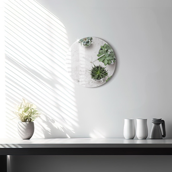Zegar okrągły Rośliny dekoracyjne