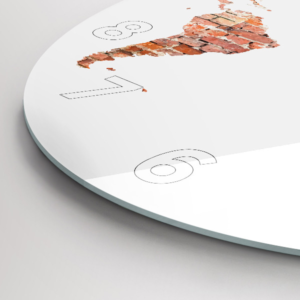 Zegar ścienny okrągły Stara mapa z cegły