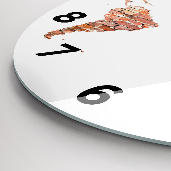 Zegar ścienny okrągły Stara mapa z cegły