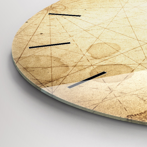 Zegar ścienny okrągły Stara mapa świata