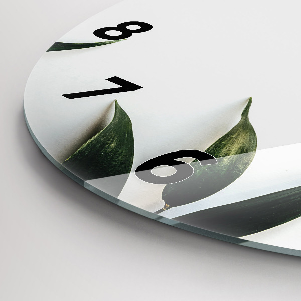 Zegar ścienny okrągły Ramka z liści