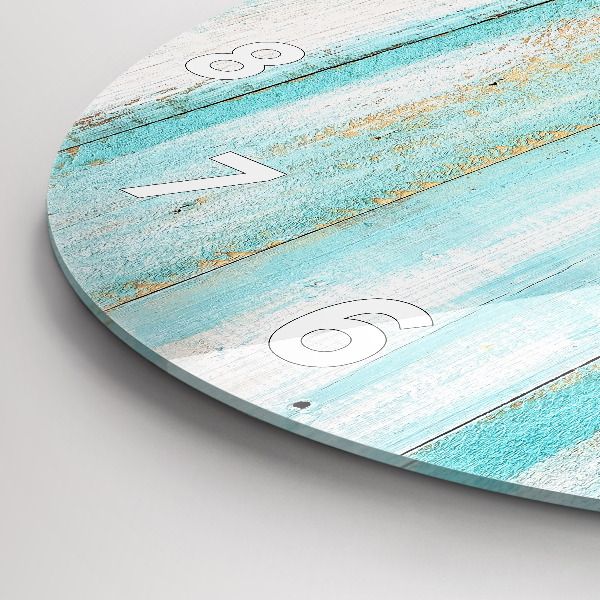 Zegar ścienny okrągły Niebieskie deski