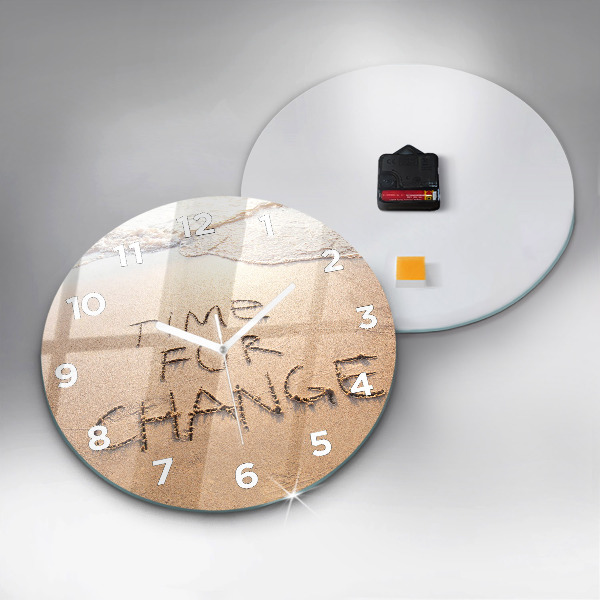 Zegar ścienny okrągły Cytat na plaży