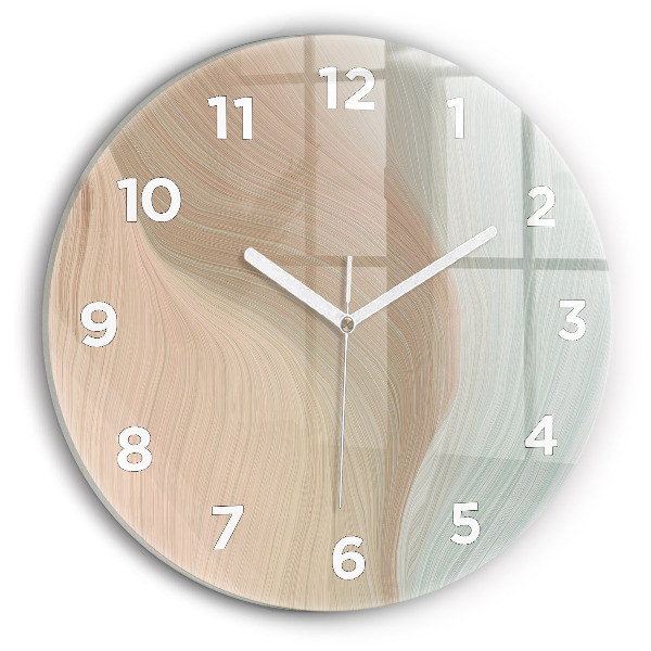 Zegar szklany okrągły Abstrakcja fal