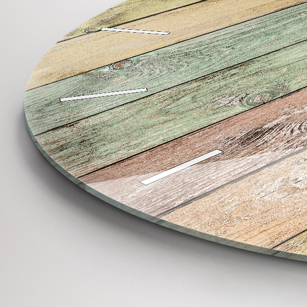 Zegar ścienny okrągły Kolorowe deski