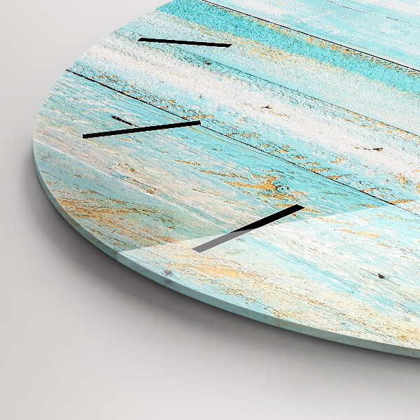 Zegar ścienny okrągły Niebieskie deski