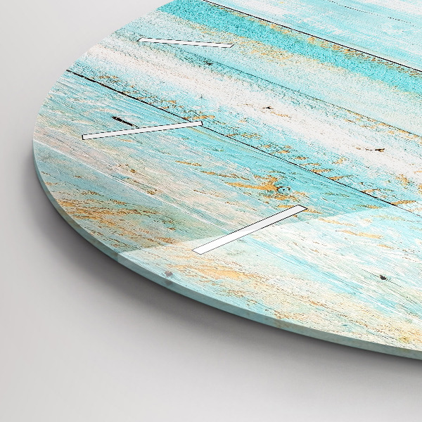 Zegar ścienny okrągły Niebieskie deski