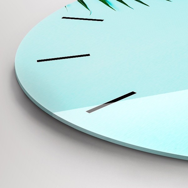 Zegar okrągły Zielone palmy