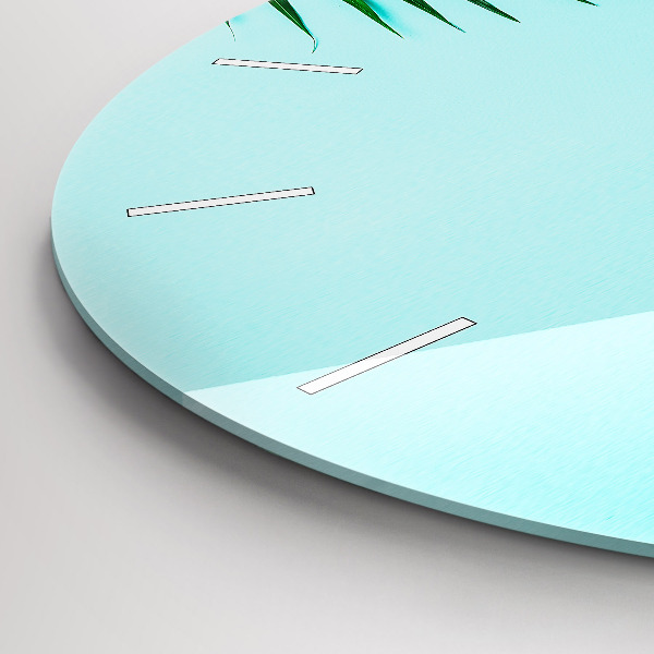 Zegar okrągły Zielone palmy