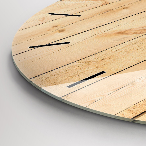 Zegar okrągły z nadrukiem Drewniane deski