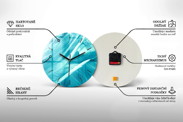 Zegar okrągły z nadrukiem Niebieska abstrakcja