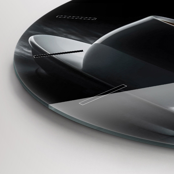 Zegar okrągły z nadrukiem Filiżanka czarnej kawy