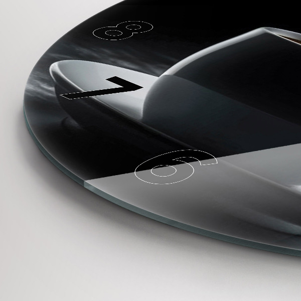 Zegar okrągły z nadrukiem Filiżanka czarnej kawy