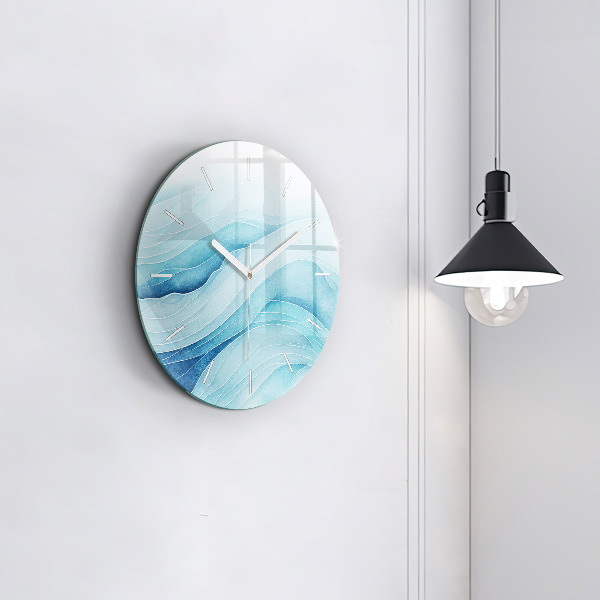 Zegar okrągły z nadrukiem Błękitne obłoki