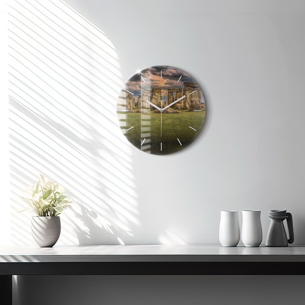 Zegar okrągły z nadrukiem Stonehenge Nimbostratus