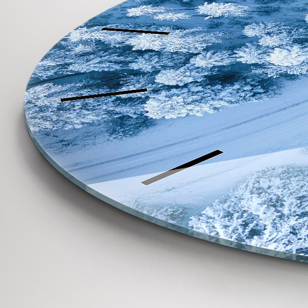 Zegar okrągły z nadrukiem Las z drona