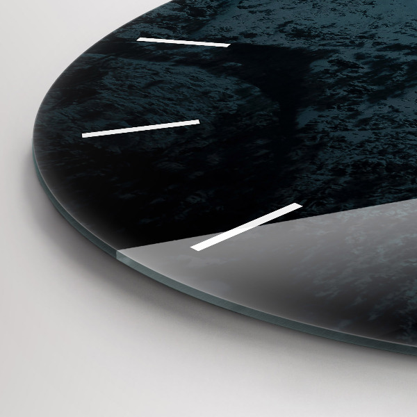 Zegar okrągły z nadrukiem Zachód słońca w górach