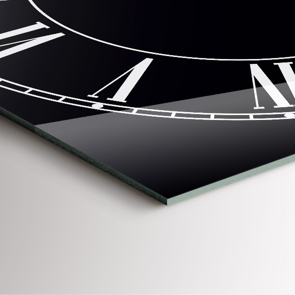 Zegar ścienny nowoczesny Czarne cyfry rzymskie